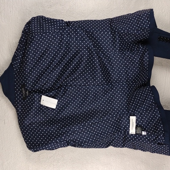 Ann Taylor Blue One Notched Collar Hook Front Long Sleeve Peplum Blazer Jacket - Picture 5 of 16